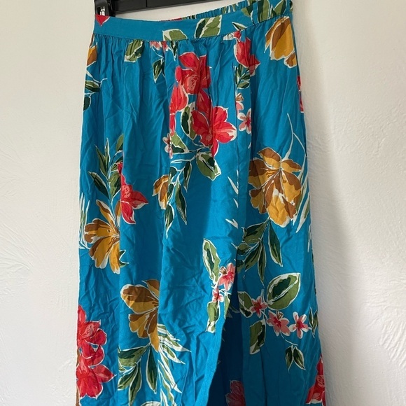 NWOT Patrons of‎ Peace Tropical Floral Print Pull On Skirt with Slit Size XS - Picture 4 of 8